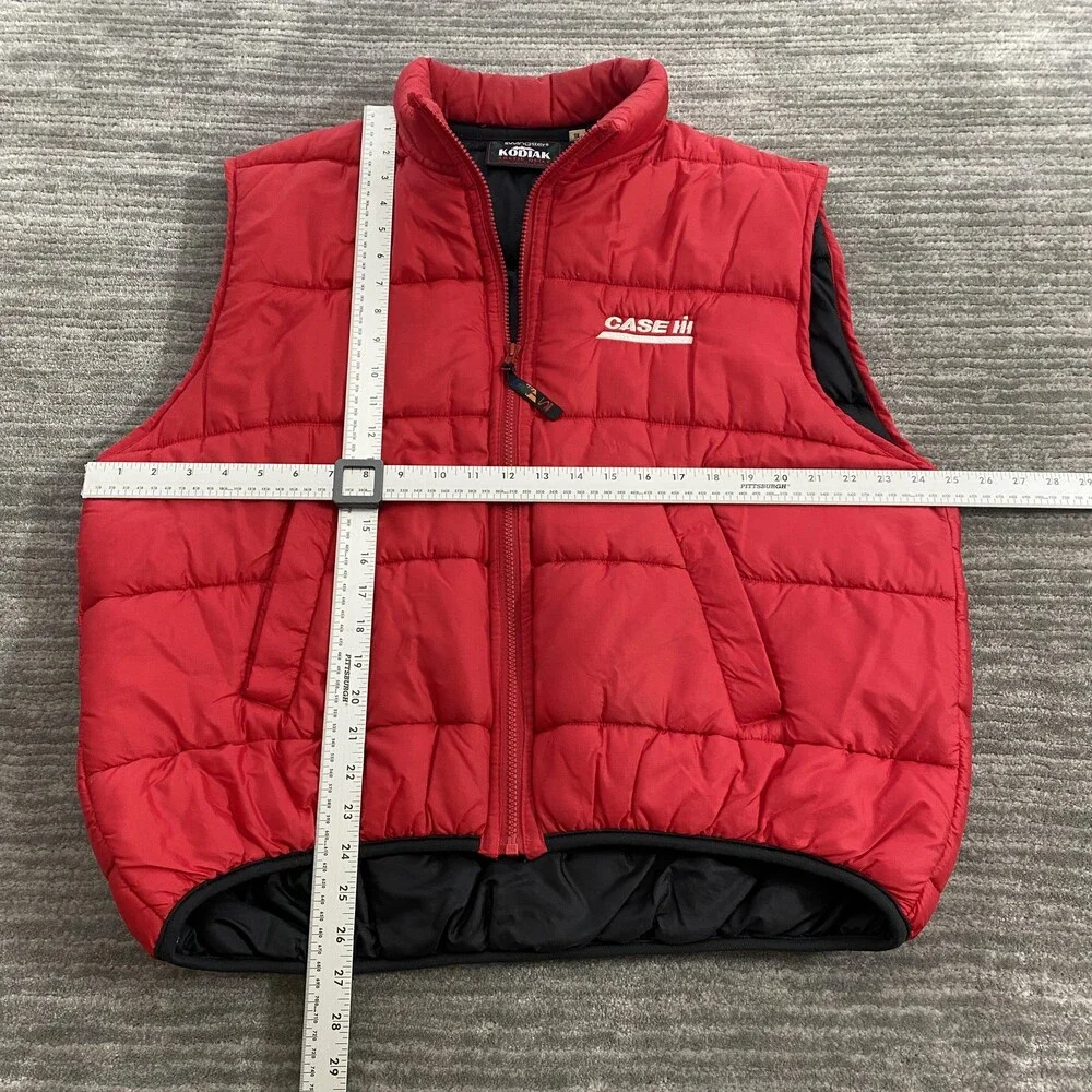 Case IH Puffer Vest Mens 1X Red Swingster Arctic Quilt Zip Front Embroidered